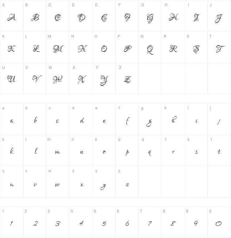 Briga de Amantes ROB 字 体 下载 Mapa de caracteres