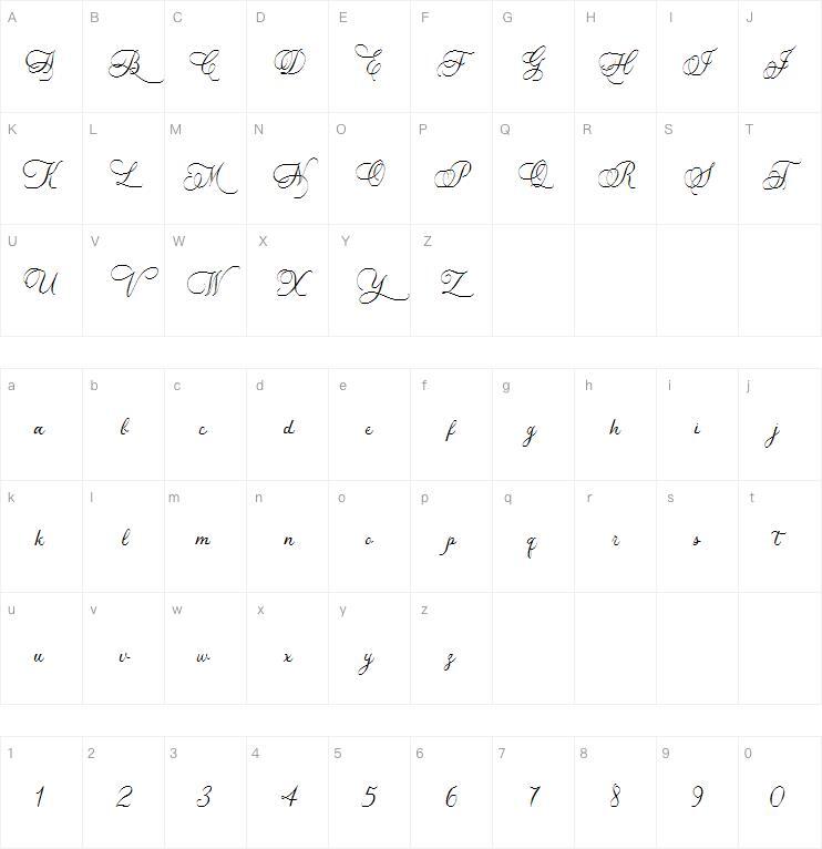 Рождественская мелодия 字体 Карта персонажей