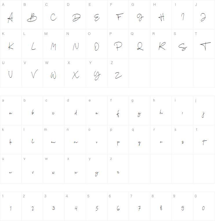Сервантис 字体 Карта персонажей