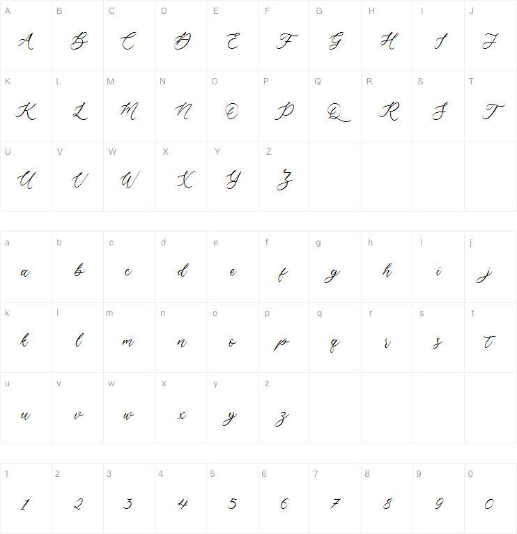クレイトナ字体キャラクターマップ