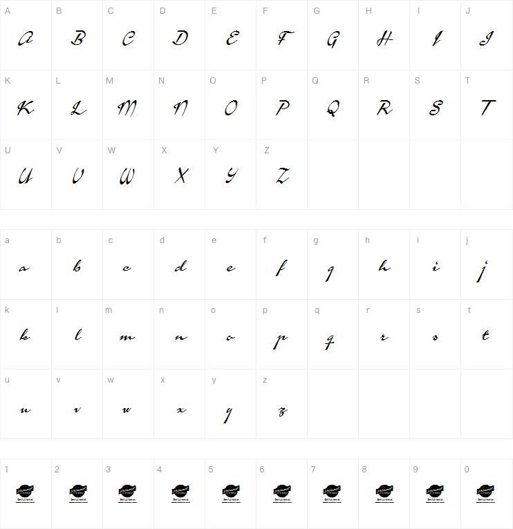 Календарные стрелки字体 Карта персонажей