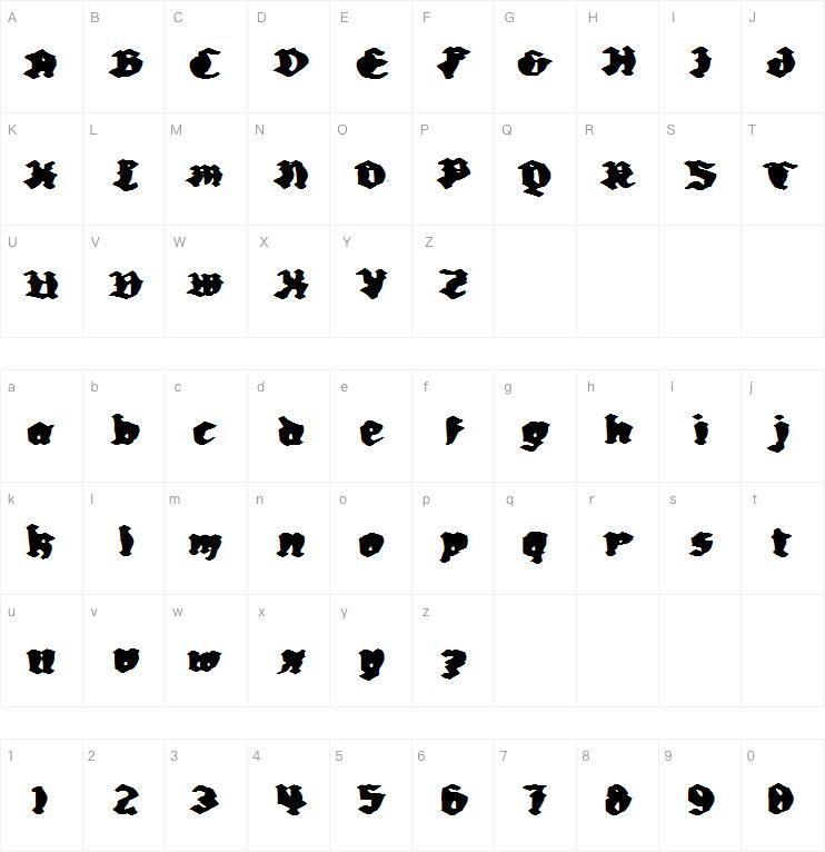 c Cempedak字体 Mapa de caracteres