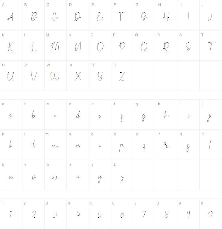 Кармелия 字体 Карта персонажей