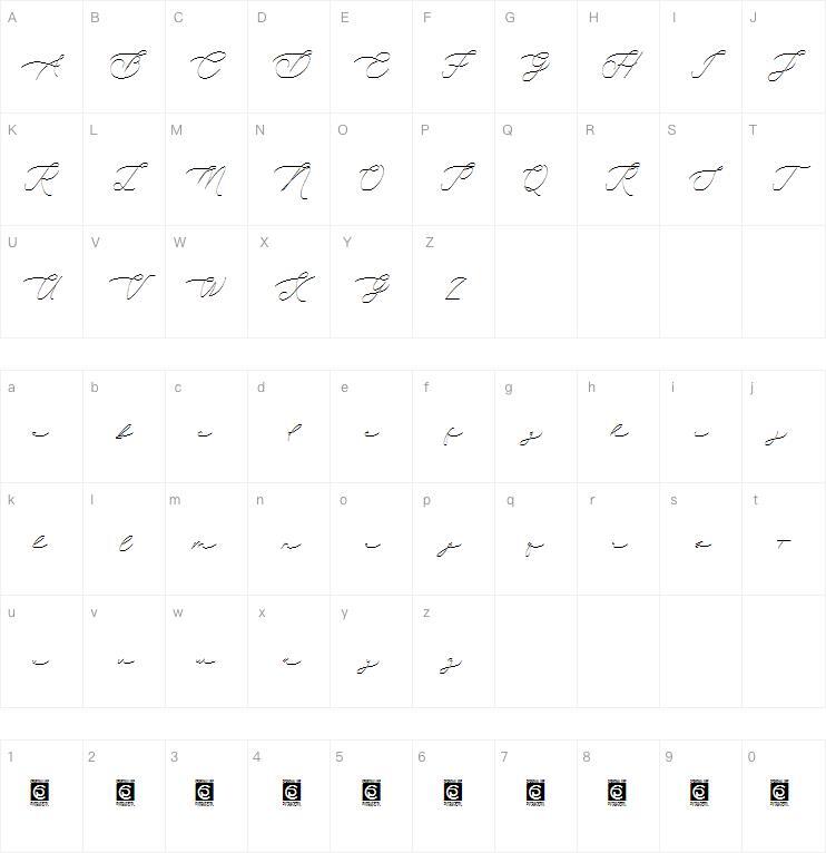 Clarinta字体 Mappa dei caratteri
