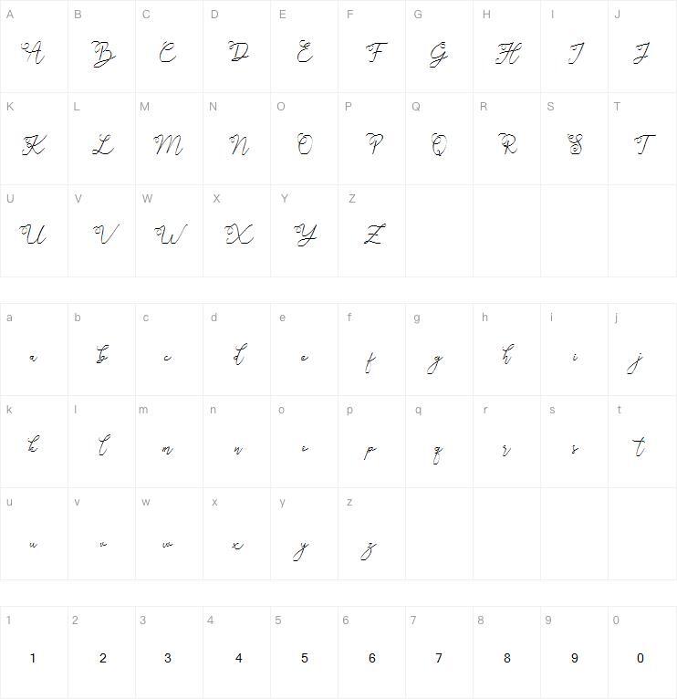 Christmas Starlight字体 Character Map