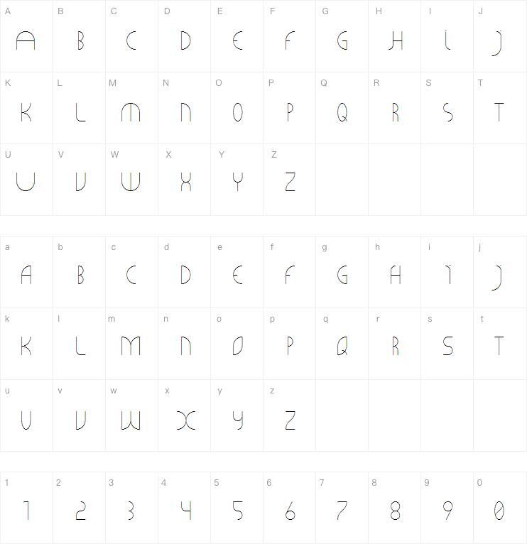 CLiCHE 21 字体 Карта персонажей