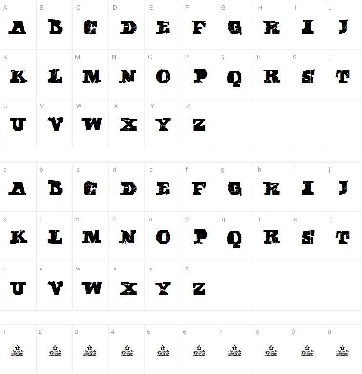 CUBIKA SCRIPT字体 Character Map