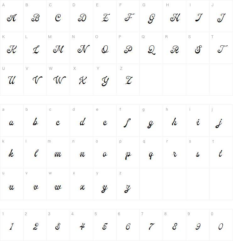 Caldeisa字体 Mappa dei caratteri