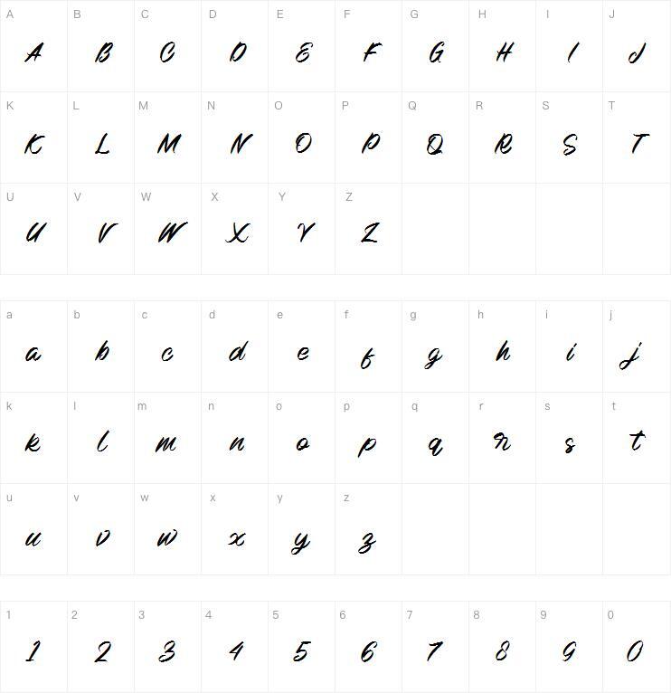 チリペッパー - 字体キャラクターマップ
