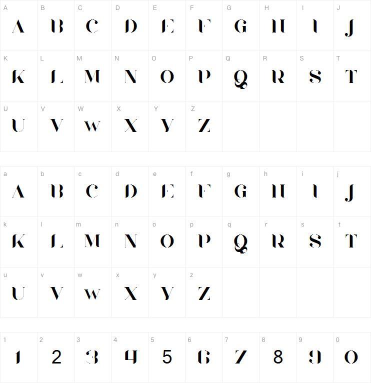 查尔加民谣版字体字符图