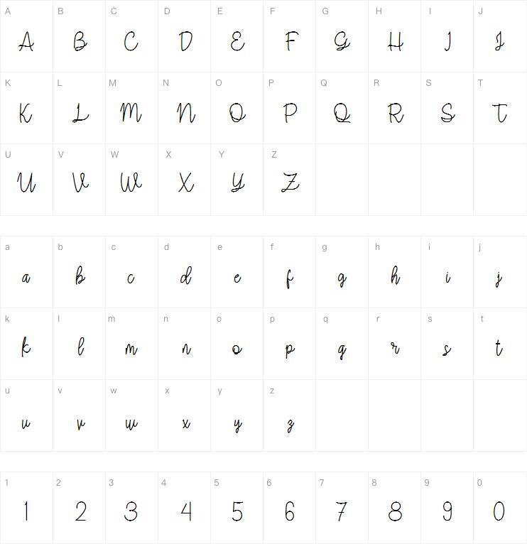 Kreatogramm字体 Zeichentabelle