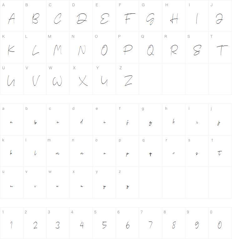 Casilla字体 Character Map