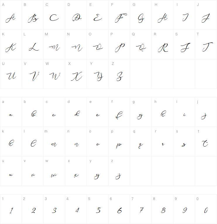 Рождественская гордость 字体 Карта персонажей