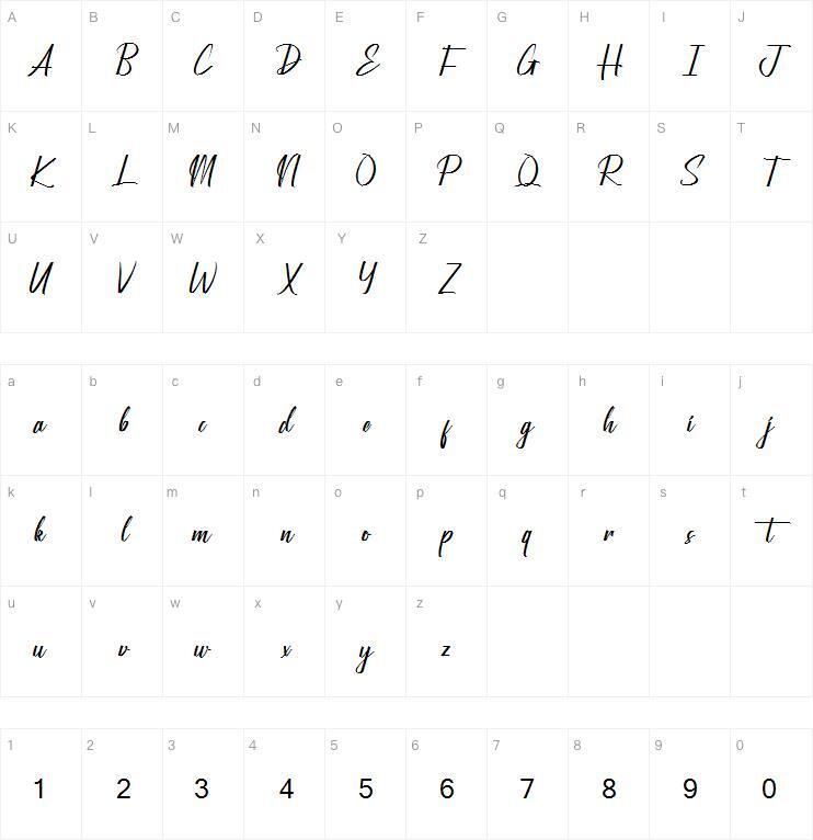 Compagni di classe字体 Mappa dei caratteri