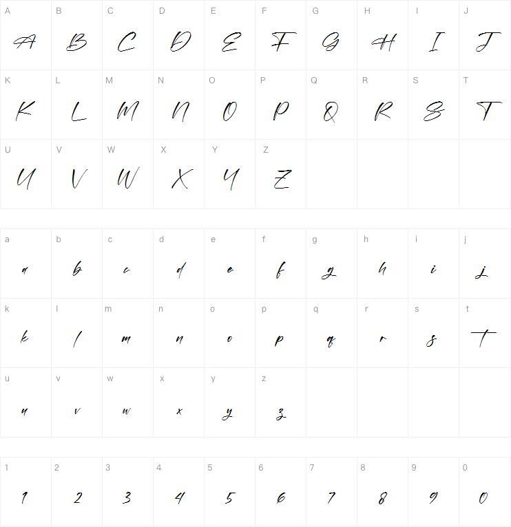 Casttika字体 Character Map