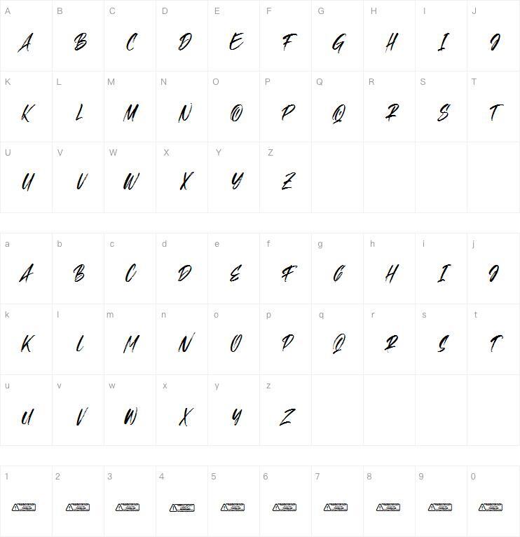 卡薩布蘭卡字體字符圖