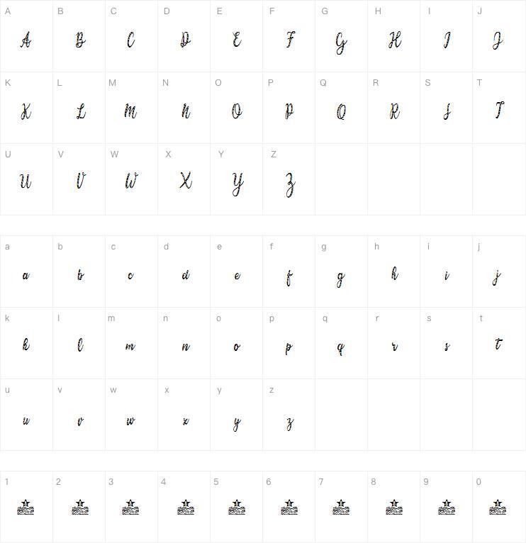 Candy Cane 字体 Mappa dei caratteri