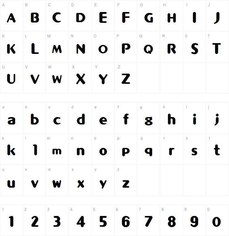 CHAPE1AL字体 Carte de caractère