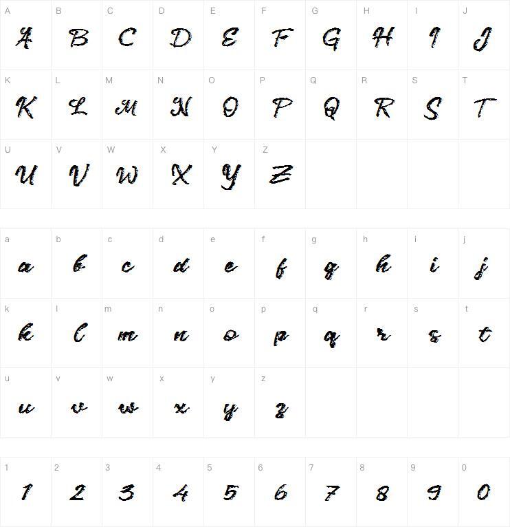 c Ченгкрам字体 Карта персонажей