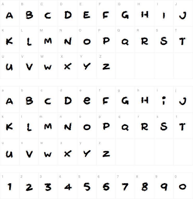 Chalkabout字体 Mapa de caracteres