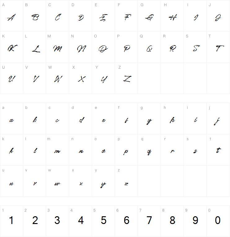 Chaletliness 字体 Mapa de caracteres