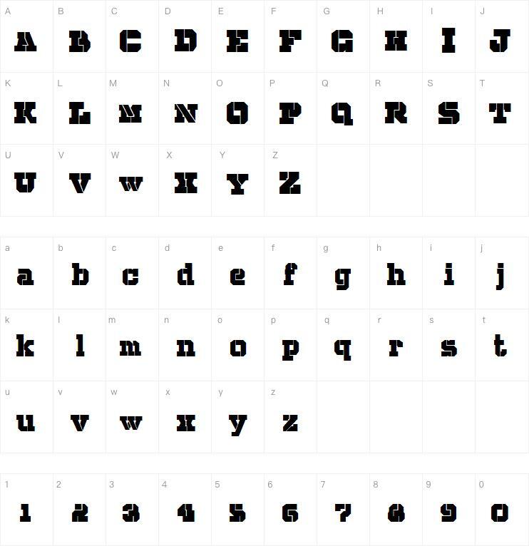CHIP KNIP 字体 Mapa de caracteres