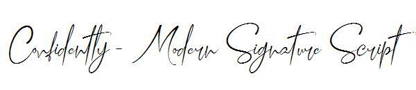 自信 - Modern Signature Script字體(Confidently - Modern Signature Script字体)