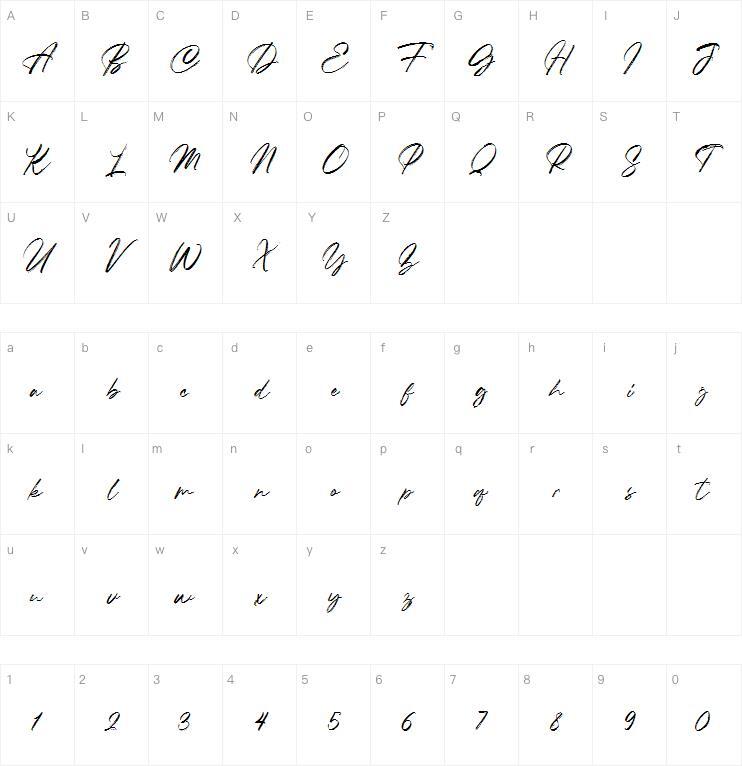 Company字体 Mappa dei caratteri