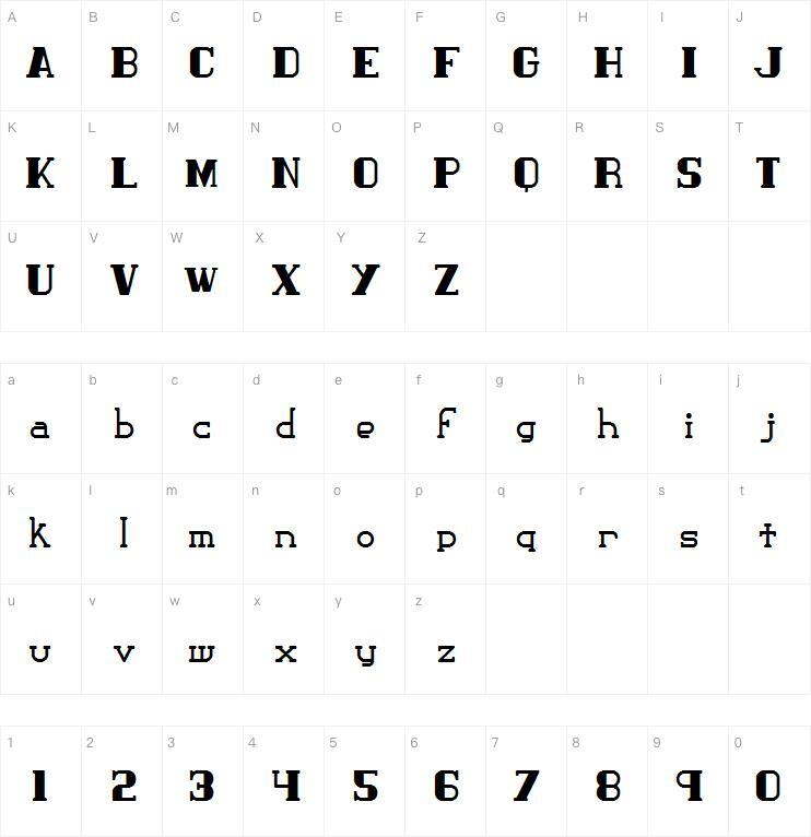 Corbeille classique字体 Carte de caractère