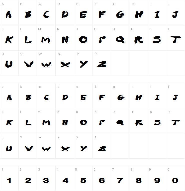 CALEDONIA字体 Mappa dei caratteri