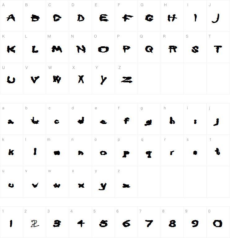 CLEAR字体 Mappa dei caratteri