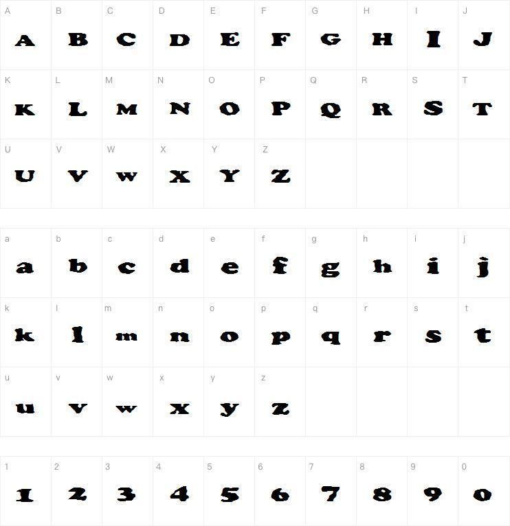 Char字体 Mappa dei caratteri