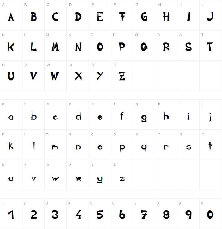 Circline字体 Carte de caractère