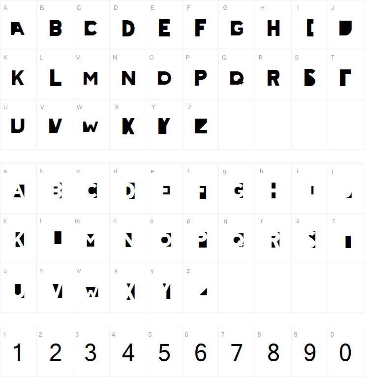 Triche字体 Carte de caractère