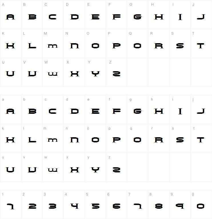 Tour de cou字体 Carte de caractère