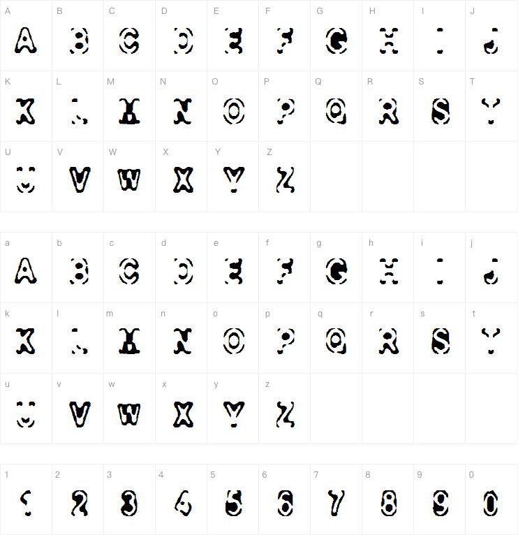 Skonsolidowane 字体 Mapa postaci