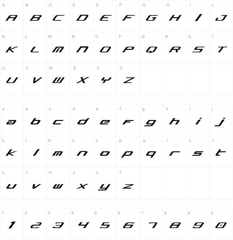 Concbreak字体 Карта персонажей