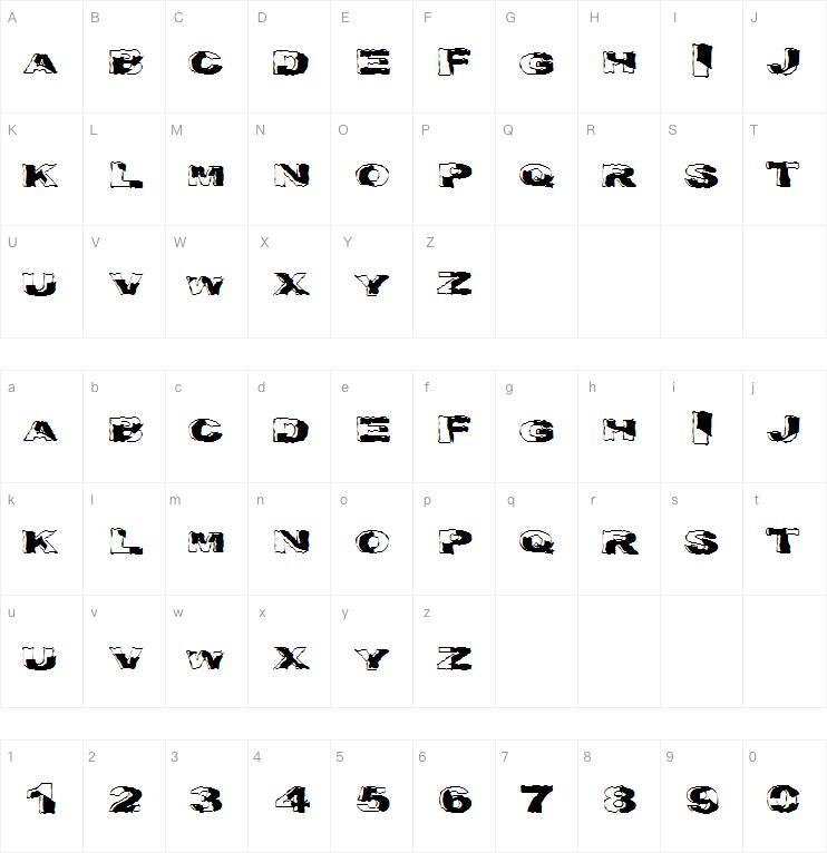 Crackaddict字体 Character Map