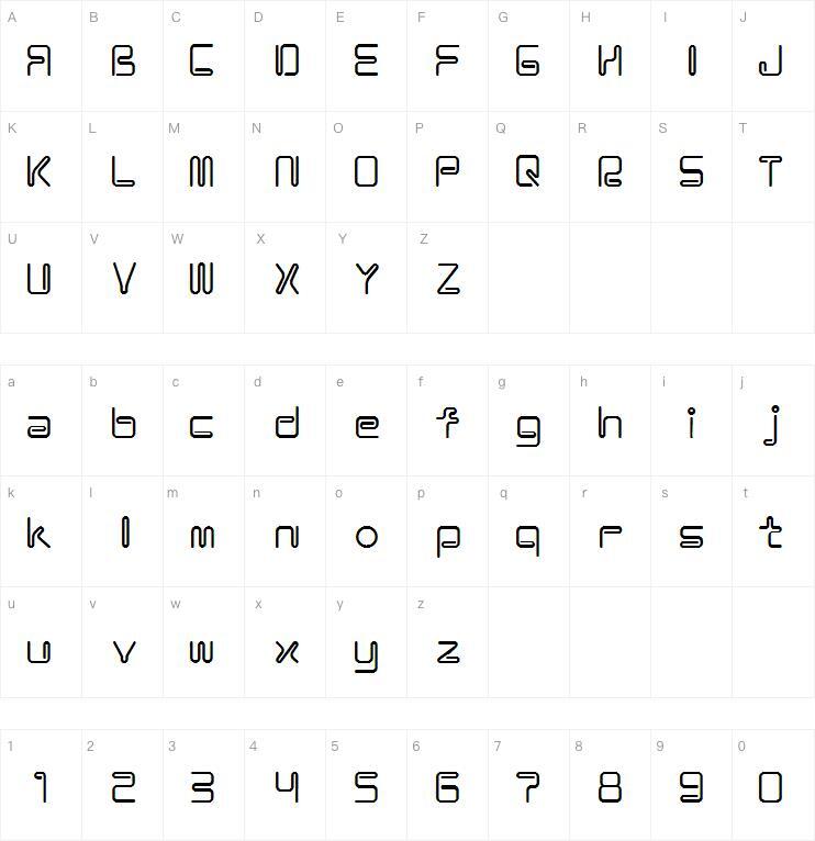 Coil 字体 Mappa dei caratteri
