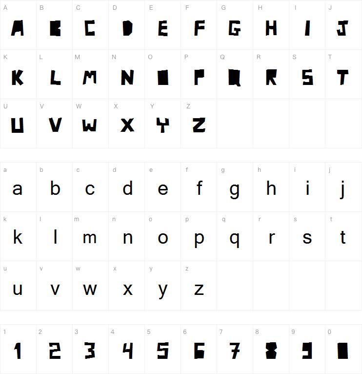 Caliqueea字体 Carte de caractère